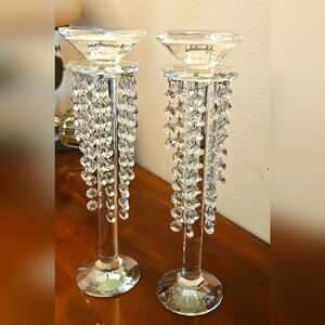 Irish Crystal Shannon Candle HolderPerfect For Wedding Dangle Crystals